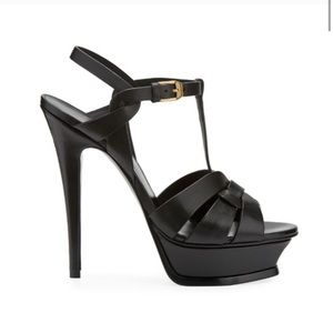 Saint Laurent Tribute Black 105mm Platform Sandal